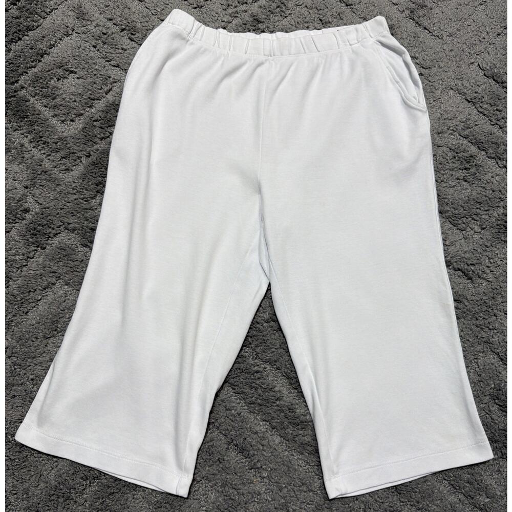 NEW Lands' End Sport Knit High Rise Pull On Capri Pants Pockets Women's S